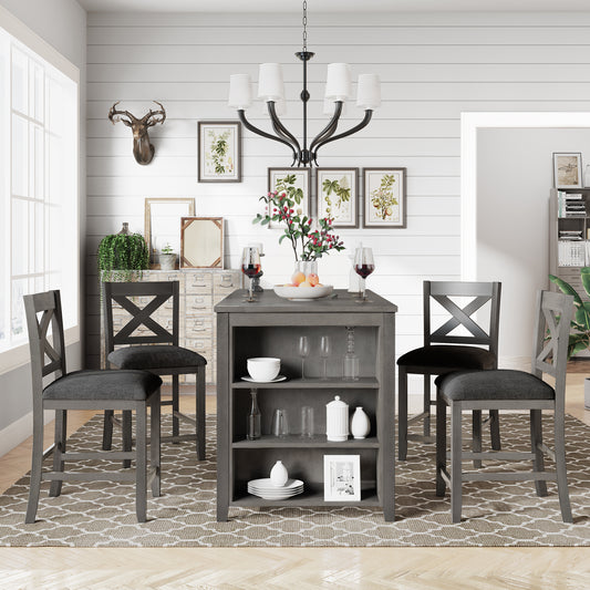 Maxwell - 5 Piece Rustic Farmhouse Dining Room Set- 24"