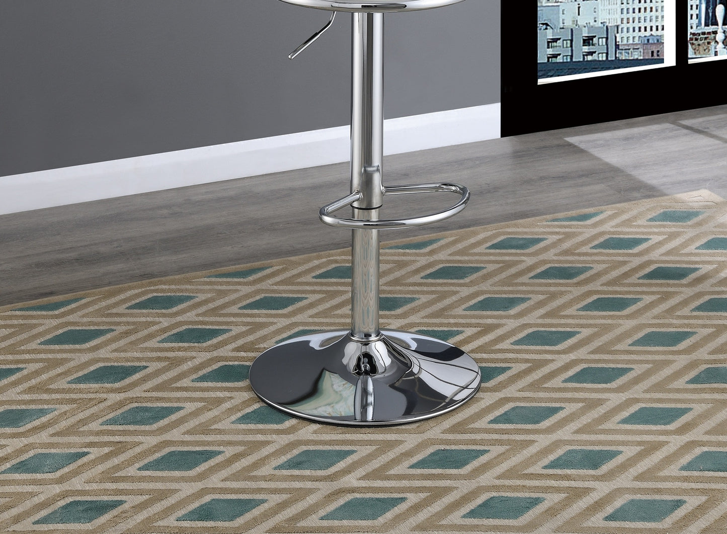 Valen - Set of 2 - 24-33" Adjustable White Faux Leather Bar Stools with Chrome Base