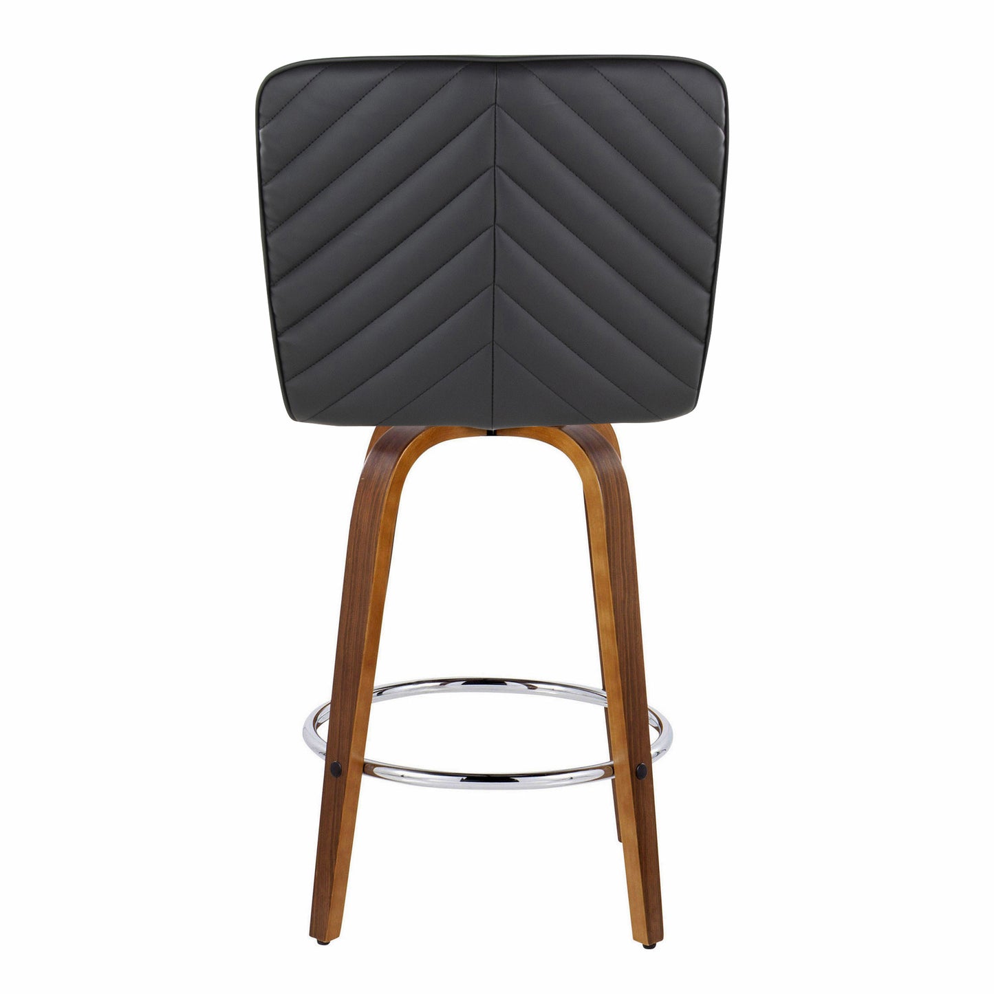 Rivendell - Set of 2 - 26" Black Swivel Wood Bar Stools with High Back