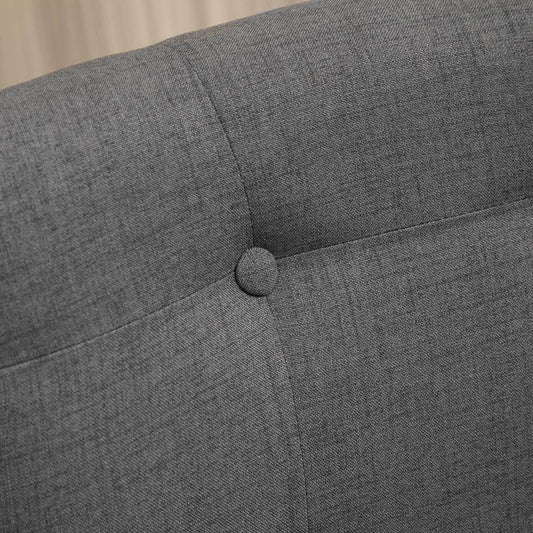 Havenridge - Set of 2 - 27" Grey Tufted Swivel Bar Stools with Rubber Wood Legs and Footrest