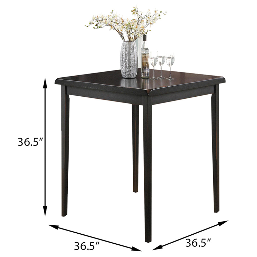 Soretta - Set of 2 -24" – 5- Black Counter Stool Piece Farmhouse Dining Set with Saddle Stools