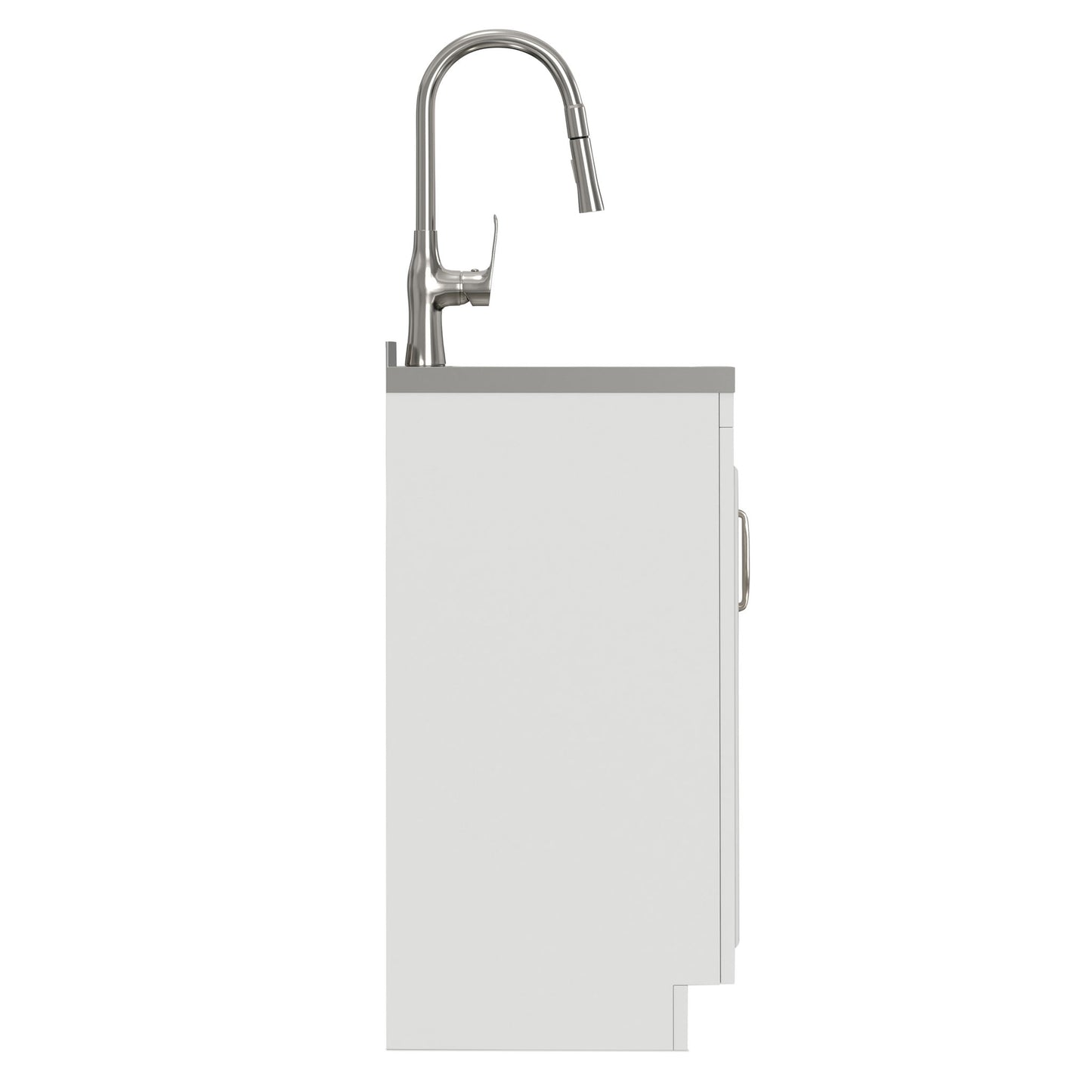 Darwin - Laundry Utility Sink And Cabinet With Sink And Pull Out Faucet - White
