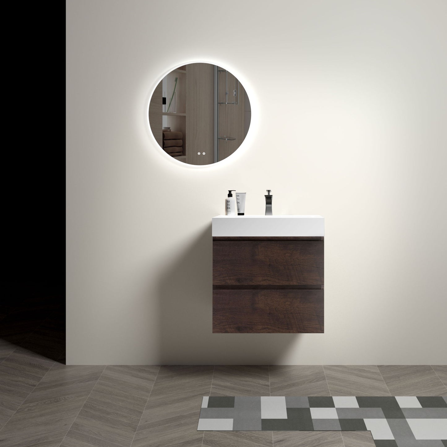 Alice - Bathroom Vanity Wall Mounted With Sink, Large Storage