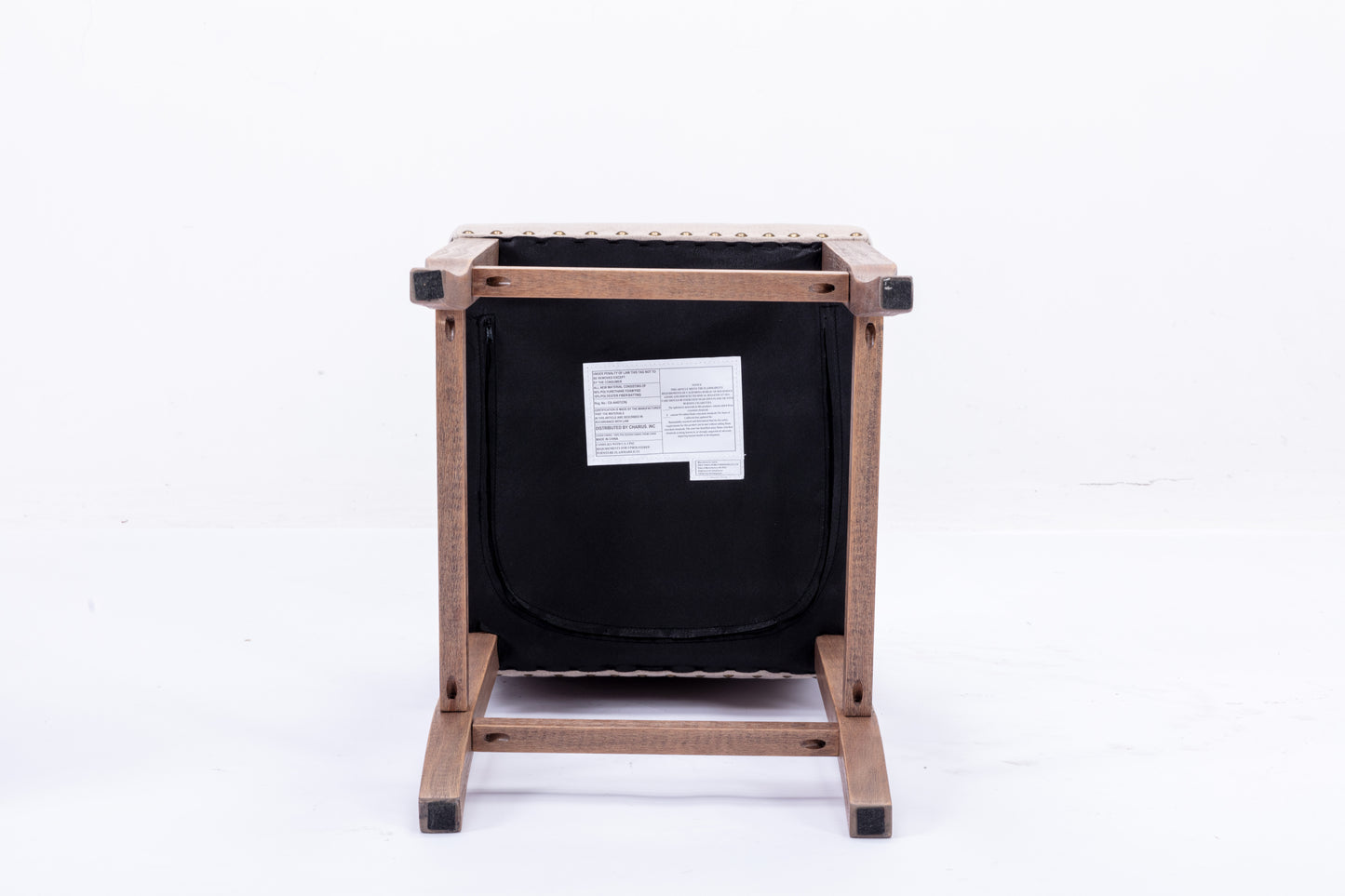 Warren - Set of 2 - 26" Cream Wing Back Nailhead Upholstered Counter Stools