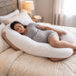 U - Shape Pregnancy Body Pillow For Side Sleeper Support - White