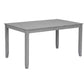 Ashford - Set of 6 - 19" Stool height, 18" Bench and 30" Table Gray Wooden Dining Set with Upholstered Chairs and Bench