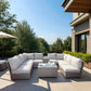Comfortable Modern Patio Rattan Sectional Set With Cushions