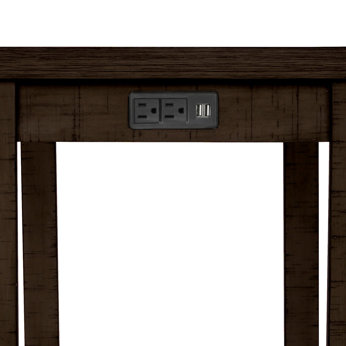 Tennyson - 4-Piece 30" Rustic Brown Counter Height Table with Fabric Padded Stools and Socket