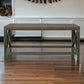 Cross Metal Coffee Table - Pewter