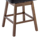 Virissa - Set of 2 - 37" Black PU Counter Height Bar Stools with 360° Swivel, Footrest, and Solid Wood Legs