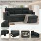 Convertible L - Shaped Sectional Sofa Bed With Storage Chaise, Cup Holders