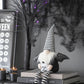 Sitting Gnome With Wings & Plaid Hat, For Halloween Decor