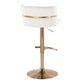 Cinch - Glam / Art Deco Adjustable Barstool With Swivel With Rounded T Footrest (Set of 2)