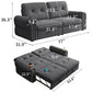 2 In 1 Convertible Sofa Bed For Living Room - Dark Gray - Fabric