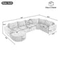 U-Shaped Oversized Modular Cloud Sectional Sofa With Deep Seat For Living Room