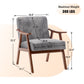 Mid Century Modern Accent Chair With Solid Wood Frame And Extra Thick Backrest