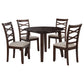 Verety - 5 Piece Round Dining Set With Chairs - Dark Brown