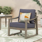 Samwell - Club Chair Outdoor Seating Acacia Wood - Dark Gray
