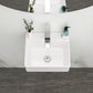 Ceramic Rectangle Wall Mount Bathroom Sink With Single Faucet Hole