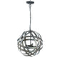 4 Light Galvanized Chandelier, Hanging Light Fixture With Adjustable Chain For Kitchen, Bulb Not Included - Gray