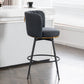 Gyro - Set of 2 - 24" Upholstered Swivel Bar Stools with High-Back, Adjustable Height, and Metal Accents for Kitchen & Dining