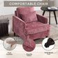 Modern Mid Century Wood Frame Armchair With Tufted Design