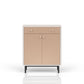 Bar Cabinet With Large Storage - White / Pecan