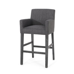 Eska - Set of 2 - 30" Charcoal Gray Upholstered Counter Stools with Sleek Design