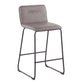 Ashira - Set of 2 - 24" Grey Faux Leather Counter Height Stools with Black Metal Legs