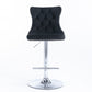 Swivel Barstools Adjusatble Seat Height From 25-33", Modern Upholstered Base Bar Stools With Backs Comfortable Tufted For Home Pub And Kitchen Island (Set of 2)