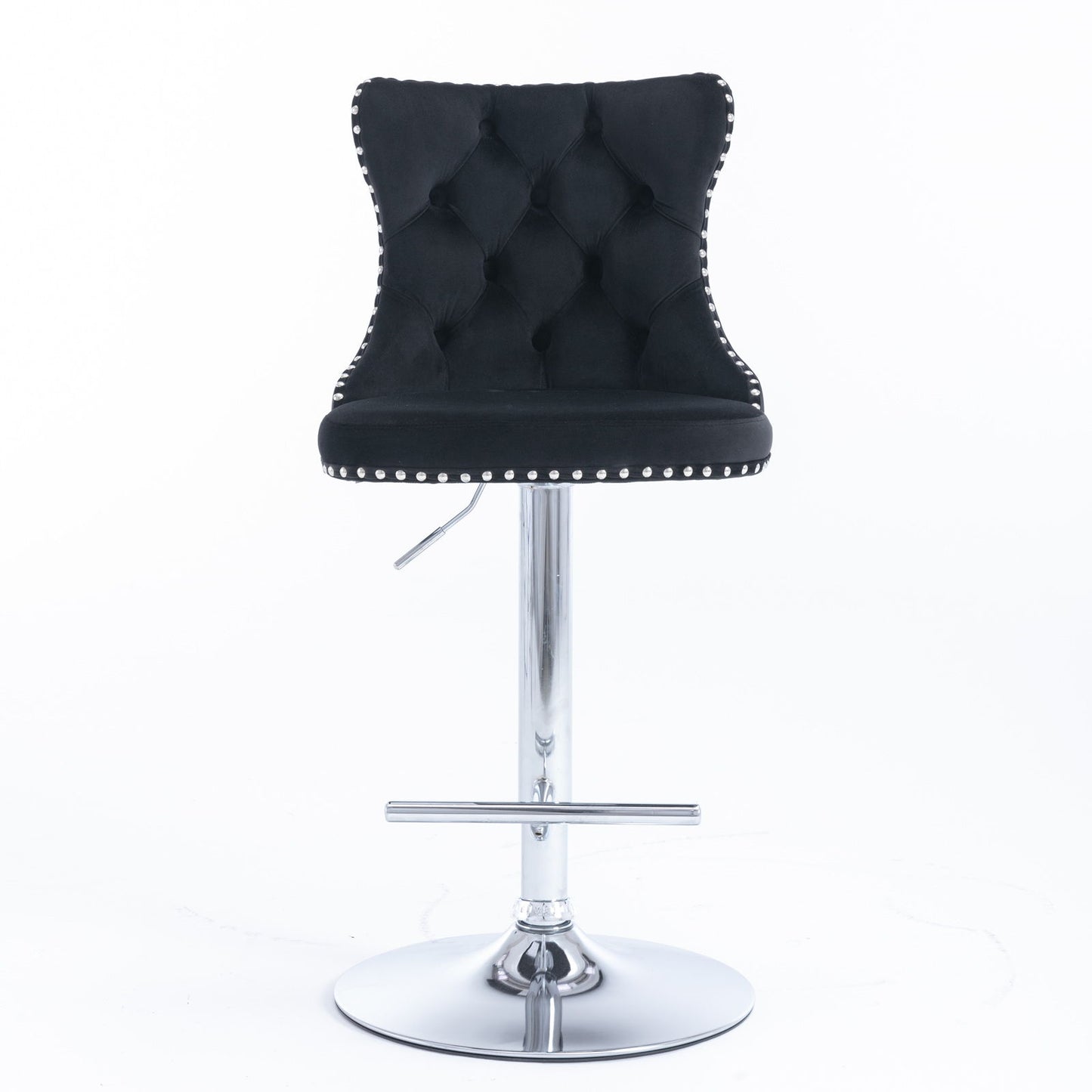 Swivel Barstools Adjusatble Seat Height From 25-33", Modern Upholstered Base Bar Stools With Backs Comfortable Tufted For Home Pub And Kitchen Island (Set of 2)
