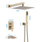 Tub Shower Faucet Set With 12" Rain Shower Head And Handheld Spray Combo