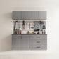 Astro Series - Wall Storage Cabinet With Soft Closing Drawers - Metallic Gray