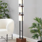 Bento - Contemporary Floor Lamp - Black / Walnut / White