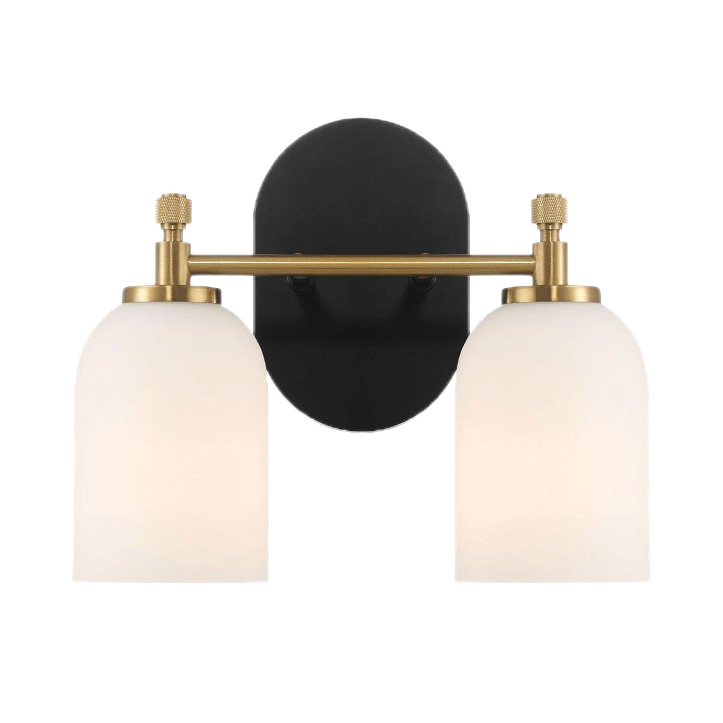 Vortex - 2 Lights Vanity In Style For Over Bathroom Mirror Wall Sconce - Black / Gold / White
