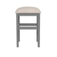 Zarneth - Set of 2 - 24" Light Gray Fabric Counter Stools with Beige Cushioned Seats and Solid Wood Base