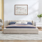 Modern Upholstered Bed Frame With Thick Fabric And Headboard