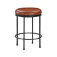 Michal - Set of 2 - 25" Backless Counter Stools with Caramel Faux Leather Seat