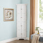 Tall Storage Cabinet With Doors And 4 Shelves For Living Room, Kitchen, Office, Bedroom, Bathroom, Modern