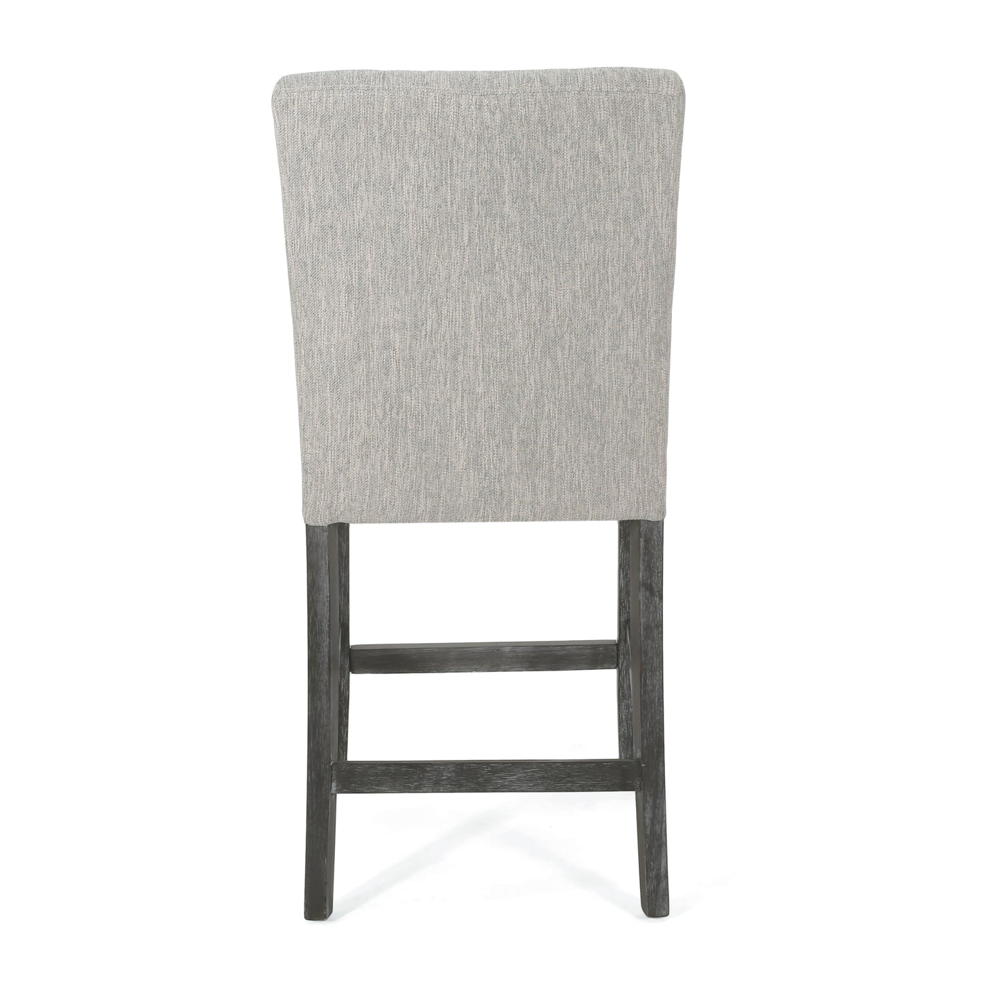 Havenbrook - Set of 2 - 26" Light Grey Contemporary Fabric Button Tufted Counter Stools with High Back and Wood Frame