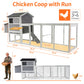 Chicken Coop, Large Outdoor Hen House With Run And Nesting Box Poultry Cage
