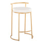 Fuji - Round Contemporary Fixed Height Counter Stool (Set of 2)