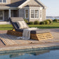 Chaise Lounge Set With 4 Fold Cushion And Built In Headrest