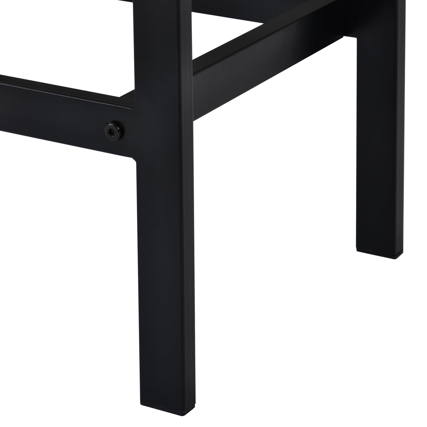 Thalor - Set of 2 - 24" Counter Height Stools with Extra Long 60.2" Brown Table and Footrest, Space-Saving Design