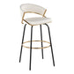Jie - Fixed Height Contemporary Barstool With Swivel Round Footrest (Set of 2)