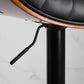 Alessa - Set of 2 - 26" Adjustable Walnut Bentwood & Black Leather 360° Swivel Bar Stools