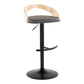 Grotto - Contemporary Adjustable Barstool With Swivel & Rounded T Footrest (Set of 2)
