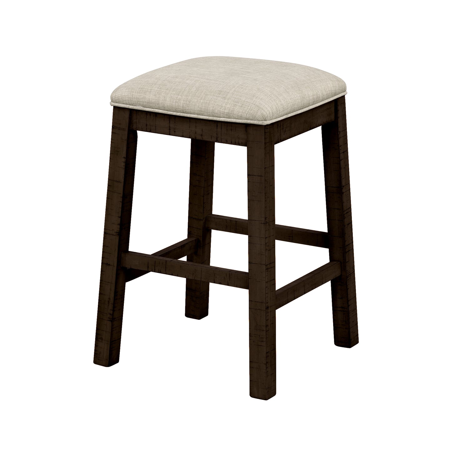 Tennyson - 4-Piece 30" Rustic Brown Counter Height Table with Fabric Padded Stools and Socket