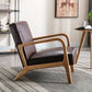 Open Framed Armchair With Cushioning Brown - Dark Brown