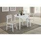 Cliff - 3 Piece Round Drop Leaf Dining Table Set With Ladderback Chairs - White